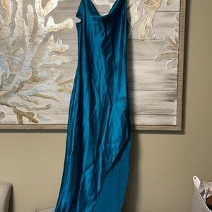 Sexy aqua dress.
